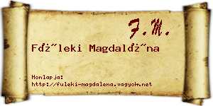 Füleki Magdaléna névjegykártya